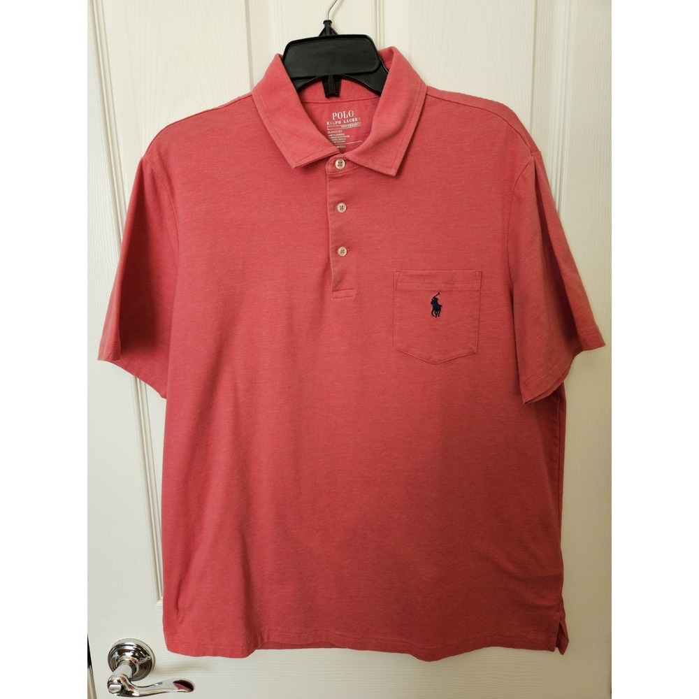 Polo Ralph Lauren Performance Classic Fit Pink Short Sleeve Golf Polo Shirt, LG